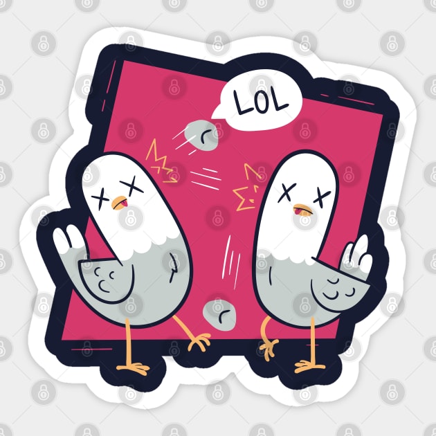 Kill two birds with one stone Sticker by rarpoint